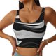 thumbnail image 1 of Fotbe Abstract Black White Swirls Sujetador Deportivo Largo sin Aros para Mujer con Almohadillas y Soporte Medio, Transpirable y Absorbente, Camiseta Tipo Chaleco o Tank Top-Small, 1 of 8
