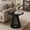 Black, variant on GlowPlume Modern Round White Fluted End Table, Wood Pedestal Side Table, Drum Accent Bedside Drink Tables for Living Room Bedroom Bathtub Small Space Couch