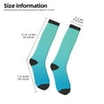 thumbnail image 2 of Gaeub Teal Turquoise Printed Design Socks Stretchy High Tube Socks for Men Women Teens , Softball Soccer Socks for Hiking, Sport, 2 of 6