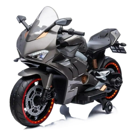 Moto Eléctrica para Niños AEIOU BDX018 con Rueditas Gris