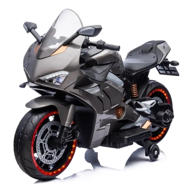 Moto Eléctrica para Niños AEIOU BDX018 con Rueditas Gris