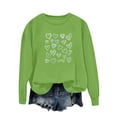 thumbnail image 2 of Mceream Valentines Chandails en Molleton pour Femmes Mode Imprimé Cœur Graphique Manches Longues Chemises Surdimensionnées Col Rond Chandail Tops Grande Taille Vert G, 2 of 5