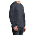 thumbnail image 4 of Yellow Rooster Men's Long Sleeve Core Cotton/Polyester Tee Heather Navy 4XL, 4 of 6