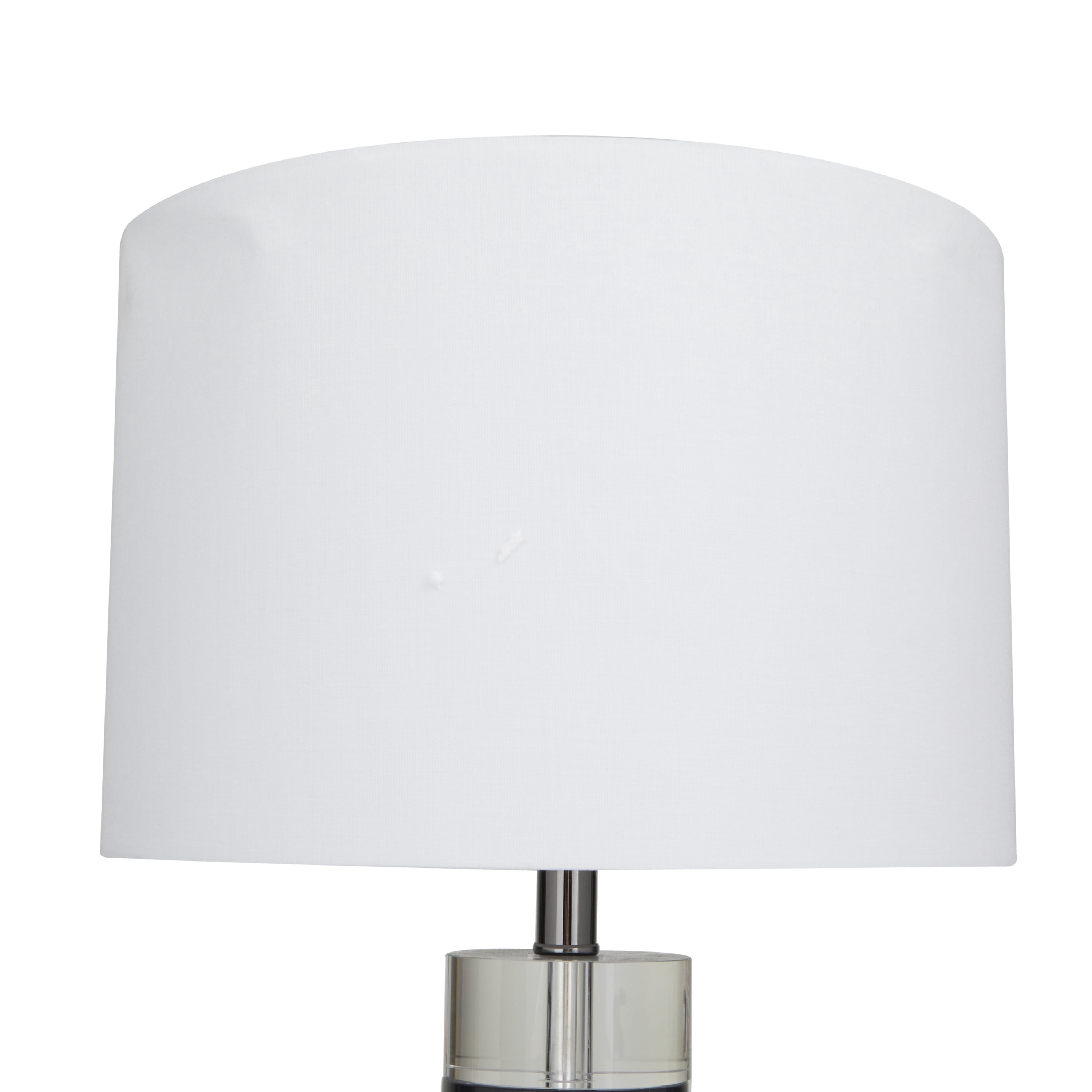 DecMode 29" Slender Stand Black Table Lamp with White Cotton Shade