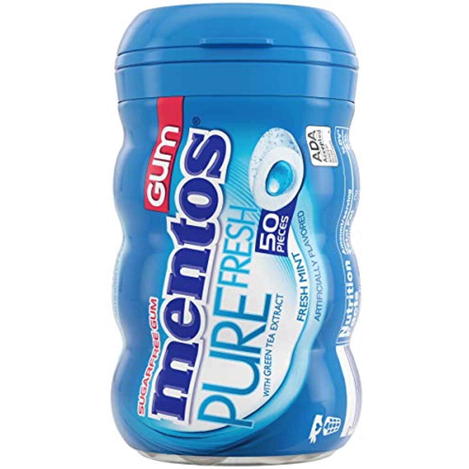 Mentos Pure Fresh SugarFree Chewing Gum With Xylitol, Fresh Mint, 50