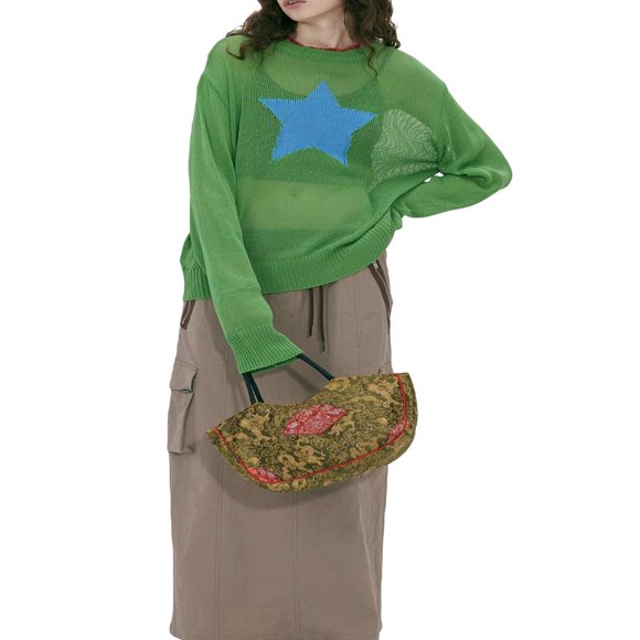 Women Star Knit Sweaters Oversized Long Sleeve Loose Lightweight Pullover Tops