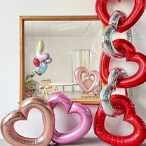 Viflosae 33 Inch Large Hollow Love Balloons Valentine's Day Birthday Party Decoration Shooting Props Bright Surfaces Can Be Connected In Series Valentines Day Gifts for Her