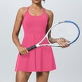 thumbnail image 3 of Women's Fashion Solid Casual Sleeveless Tennis Two Fake Dresses Scandal Proof Dress, 3 of 5