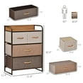 thumbnail image 3 of HOMCOM 4-Bin Dresser, 3-Tier Fabric Bins with Steel Frame, 3 of 8