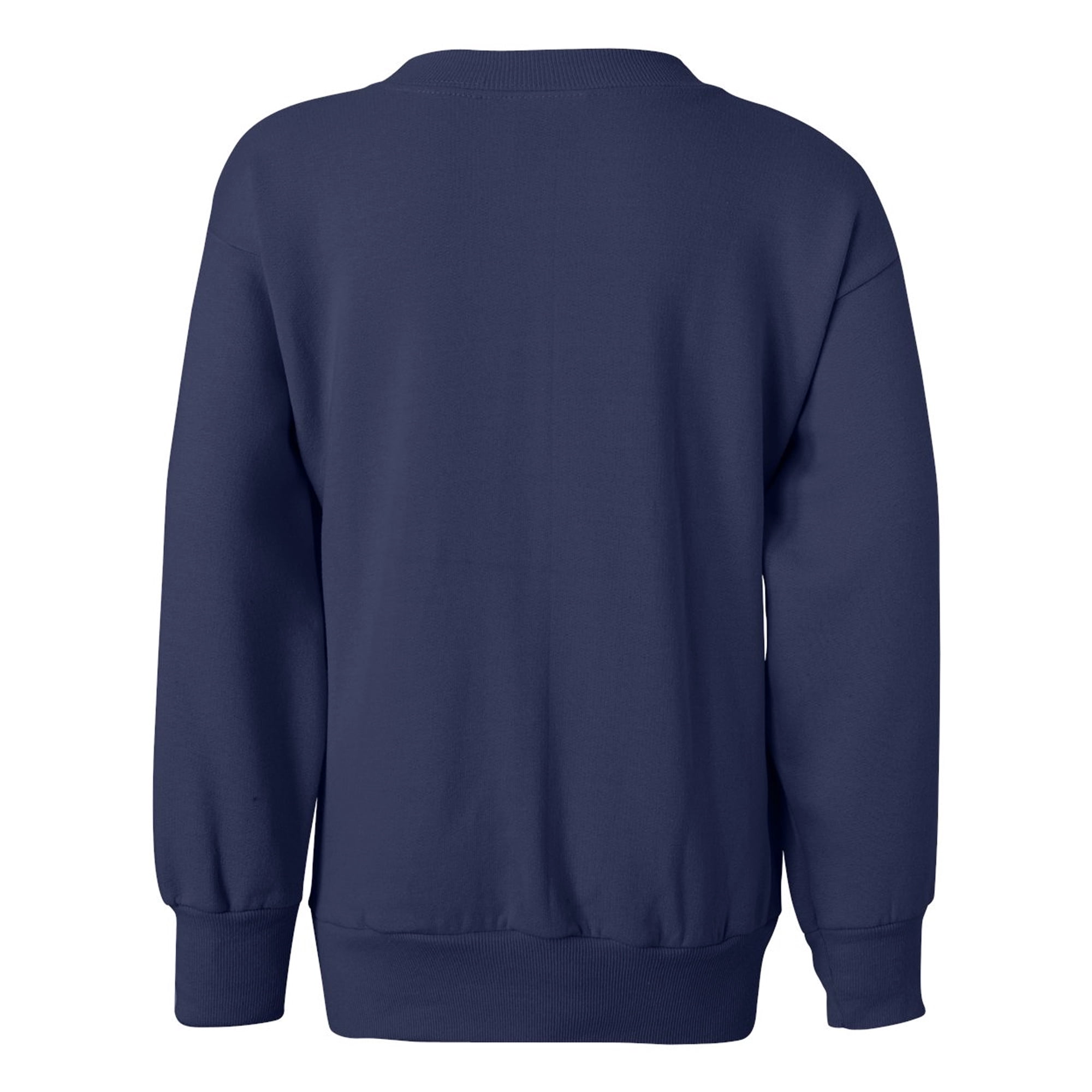 Hanes Youth Crewneck Sweatshirt 7.8 Oz, Navy Ecosmart Heavy Blend Boys Girls Long Sleeve Fleece Sweater, 50/50 Cotton/polyester, S Size, 2 Pack