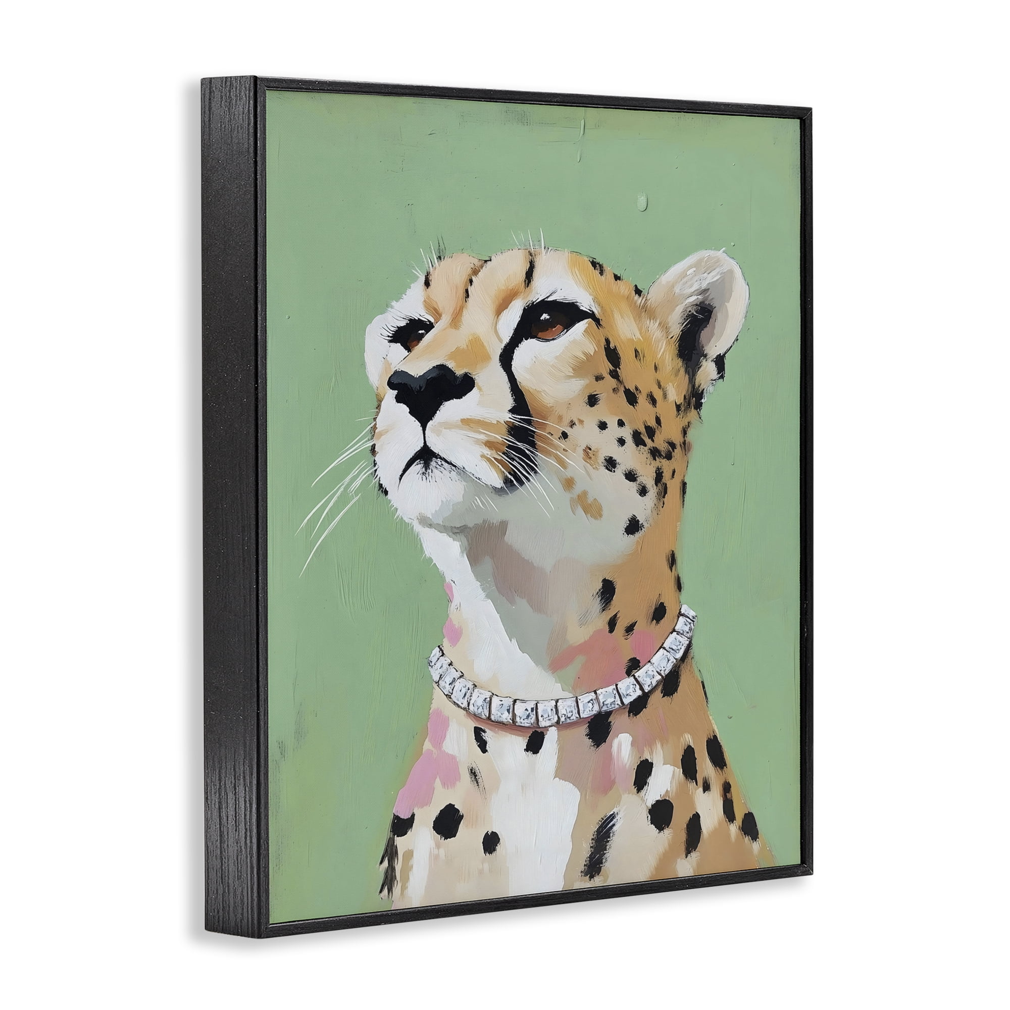 Stupell Industries Glam Cheetah with Jewels Black Framed Giclee Art, design by The Prints Vibe