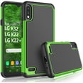 thumbnail image 1 of LG K32 Case, LG K22 / K22 Plus Cute Case, [Tmajor] Hybrid Solid Shock Absorbing [Green] Rubber Silicone TPU & Plastic Scratch Resistant Bumper Grip Sturdy Hard Phone Cases Cover, 1 of 6