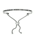 thumbnail image 1 of Intuitions Stainless Steel NEVER FORGET WHERE YOU CAME FROM Diamond Accent Adjustable Bracelet, 1 of 1