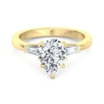 thumbnail image 2 of Mauritius - Moissanite Pear Shape Lab Diamond Engagement Ring with Tapered Baguette Side Stones, 2 of 4
