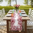thumbnail image 4 of Table Runners 90 Inches Long Dress Scarves, Red Eucalyptus Leaves Farmhouse Coffee/Dining/Kitchen Table Runner for Living Room, Spring Summer Botanical 13x90 Inch, 4 of 9