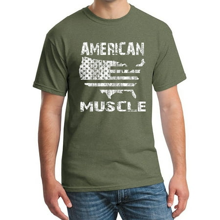 - Men's American Muscle Map Military Green C4 T-Shirt Large Military Green