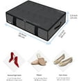 thumbnail image 2 of Sturdy Under Bed Shoe Storage Organizer, Set of 2, Fit 12 to 24 Pairs, Underbed Shoes Closet Storage Solution with Clear Window, Breathable, L29.3"x W23.6"x H5.9", Linen-like Black, MXAUBSB2P, 2 of 9