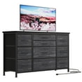 thumbnail image 5 of Tuekys Dresser TV Stand with Storage for 55'' TV, Bedroom TV Table Dresser with 10 Drawers and Power Outlet, TV & Media Console Table Furniture for Living Room, Black Oak, 5 of 10