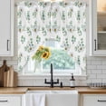thumbnail image 2 of Summer Daisy Swag Valances for Windows 2 Pack Watercolor Eucalyptus Leaf Flower Farmhouses Swag Kitchen Curtains 45 Inches Long Rod Pocket Short Window Treatment for Kitchen Bathroom 36"x45", 2 of 9