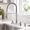 Brushed-Spring, variant on 2 Holes Nickel Stainless Steel Kitchen Faucet with Single Handle and Pull Down Sprayer