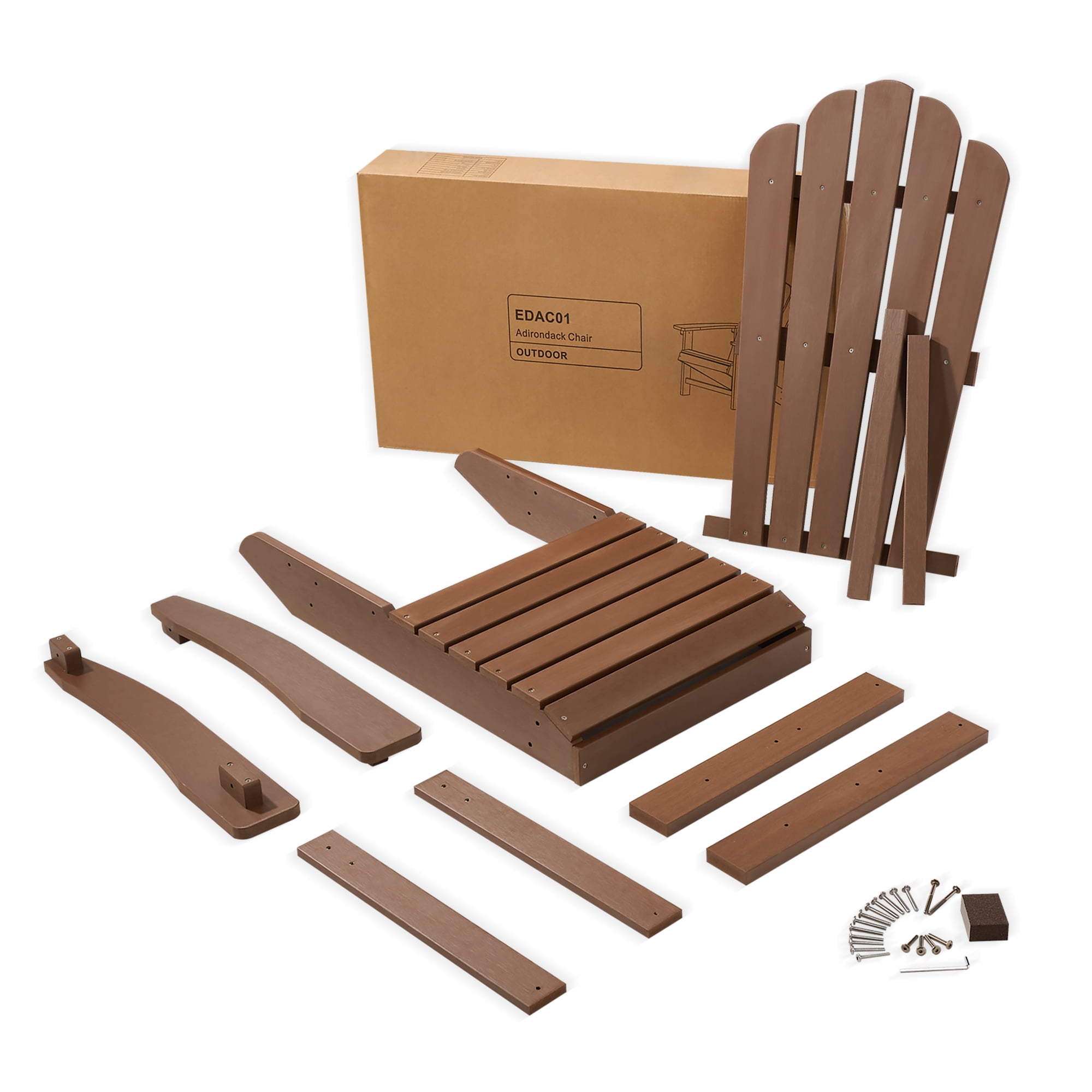 GONICHA Adirondack Chair,All-Weather Poly Lumber Fire Pit Chair for Patio Garden,Coffee