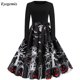 thumbnail image 2 of Vestido de Halloween de moda 2020 para mujer, vestido midi de manga larga con estampado de calabaza, vestido de fiesta vintage, vestido de fiesta, 2 of 5