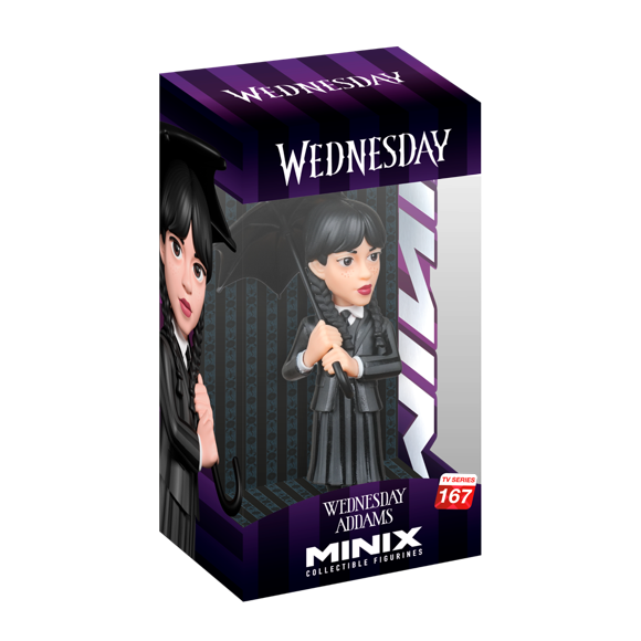 12 cm (4 inch) Minix Collectible Figurine Wednesday - Wednesday (umbrella)