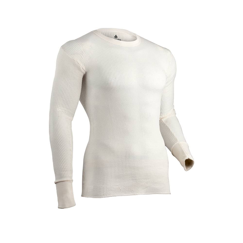 New Men's Fruit of the Loom Crew in Natural White XL 46"-48" Thermal Shirt Warm 
