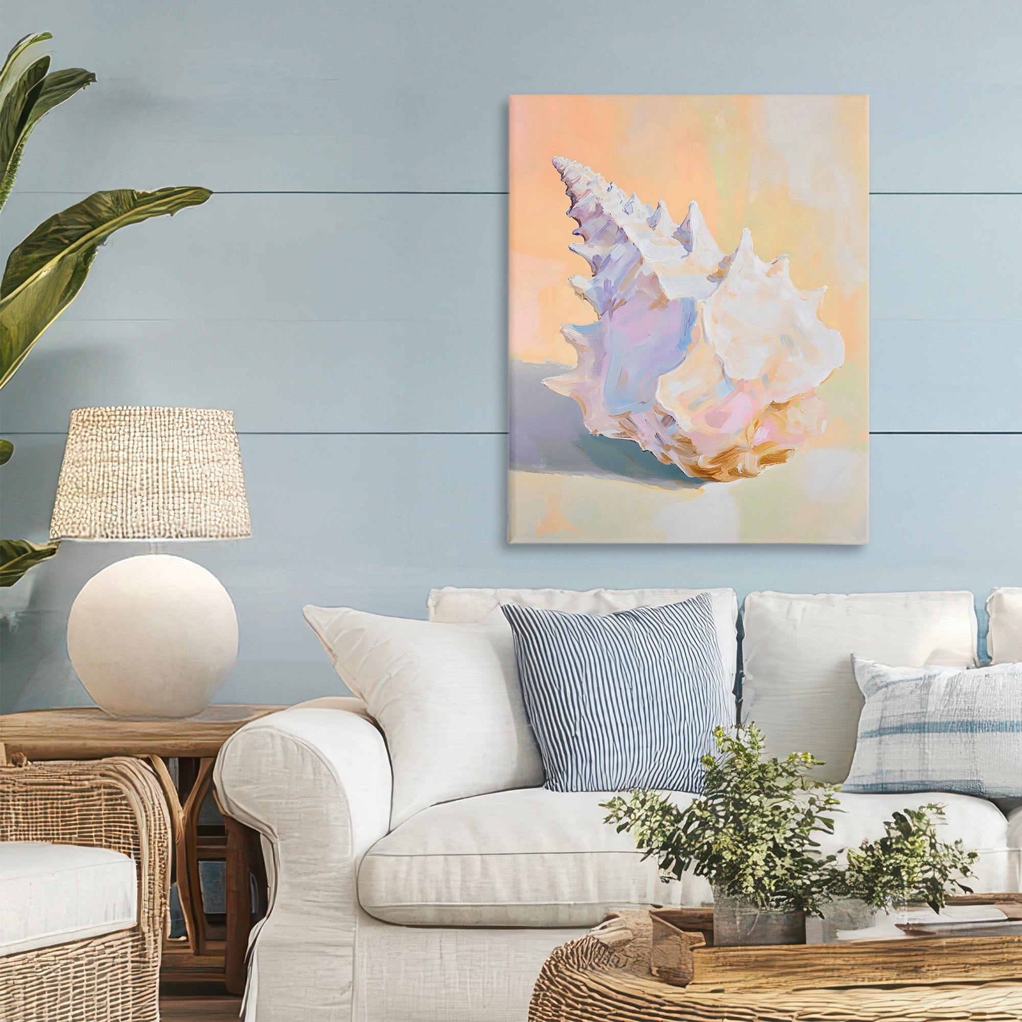 Stupell Industries Vintage Shell in Pastel Light Canvas Wall Art, design by The Prints Vibe
