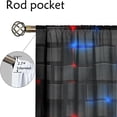 thumbnail image 4 of WNOOHIY Fashion Abstract Geometry Future Style Square Cube Privacy Light-filtering Window Curtains for Bedroom and Living Room, 2 Panels, 4 of 8