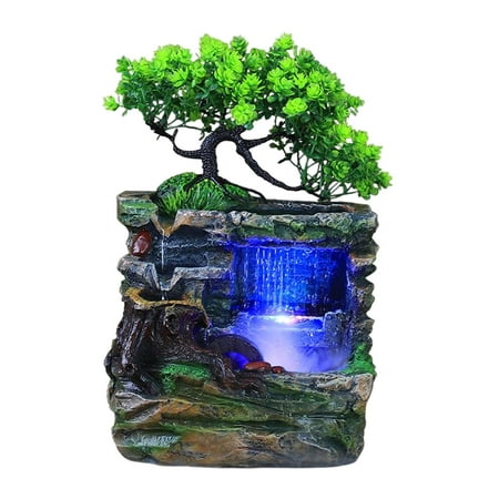 Indoor Water Fountains Rockery Flowing Landscape Crafts with Light ...