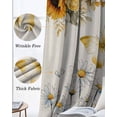 thumbnail image 6 of Farmhouse Sunflower Black Out Curtains 72 Inch Long, Light Blocking Drapes with Black Liner, Vintage Daisy Butterflies Rustic Burlap Thermal Blackout Curtains for Bedroom Living Room 52"x72" 2 Panels, 6 of 8