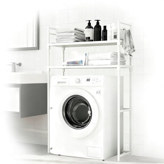 Heavy Duty Over Washer and Dryer Storage Shelf, Freestanding Laundry Organizer Rack for Bathroom and Laundry Room