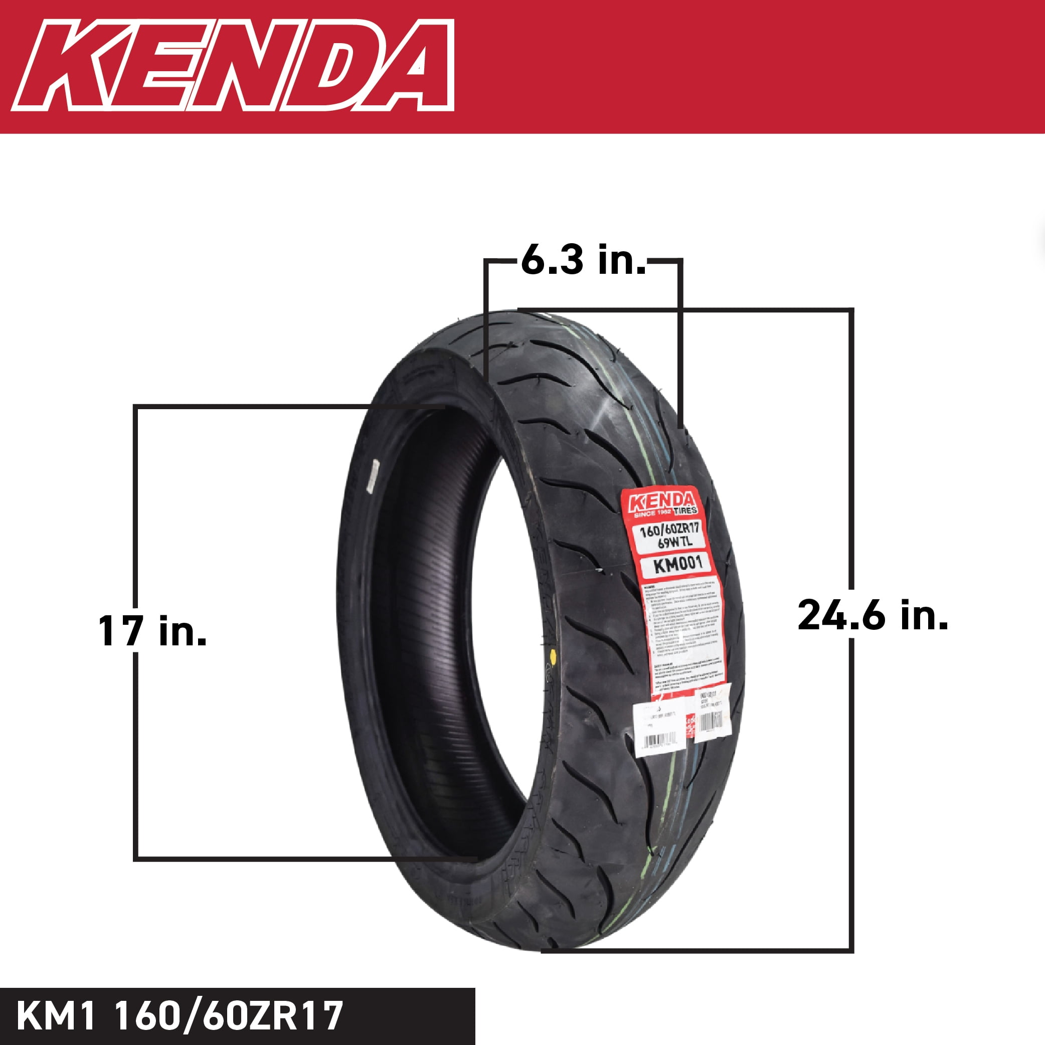 Kenda KM1 Sport Touring Rear Tire 160/60ZR17 69W TL 160/60-17 w/ Keychain