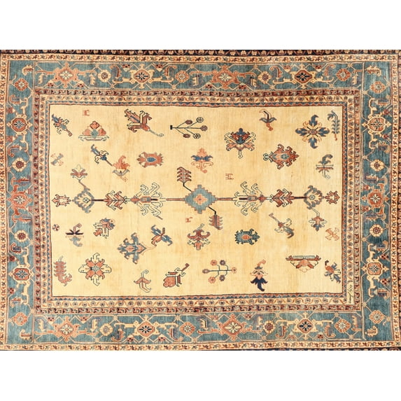 Ahgly Company Indoor Rectangle Traditional Dark Gold Brown Persian Area Rugs, 2' x 5'