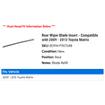 thumbnail image 2 of Rear Wiper Blade Insert - Compatible with 2009 - 2013 Toyota Matrix 2010 2011 2012, 2 of 2