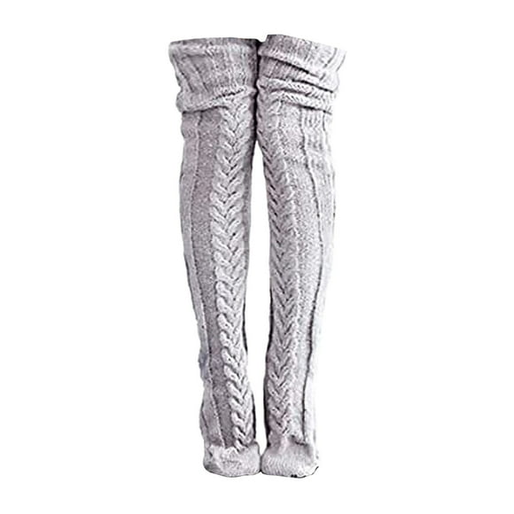 Women's Cable Knit Thigh High Socks Extra Long Over Knee Boot Socks for Winter Warmth, Chunky Knit Leg Warmers by Hontri