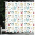 thumbnail image 3 of Ambesonne Cat Shower Curtain, Cartoon Kitty Paw Pets Drawings, 69"Wx84"L, Multicolor, 3 of 4