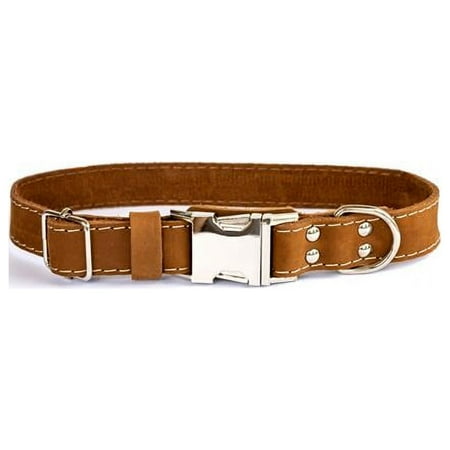 UPC: 0691054808720 | Euro-Dog Luxury Soft Leather Quick Release Collar – Bark Brown – Small