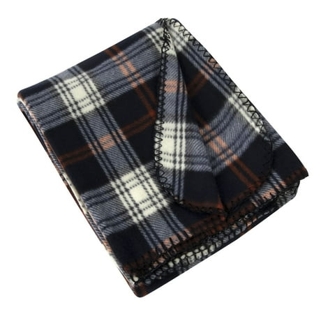 Single Plaid Color 60”L x 50”W Fleece Throw Blanket for Fall, Winter, Spring, Summer, Men, Women, Children & Pets in Red Plaid