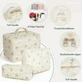 thumbnail image 3 of 3Pcs Cotton Quilted Makeup Bag Set,Large Floral Cosmetic Bag，Aesthetic Toiletry Travel Makeup Bag Set and Cute Flower Bag for Women Girls, 3 of 6