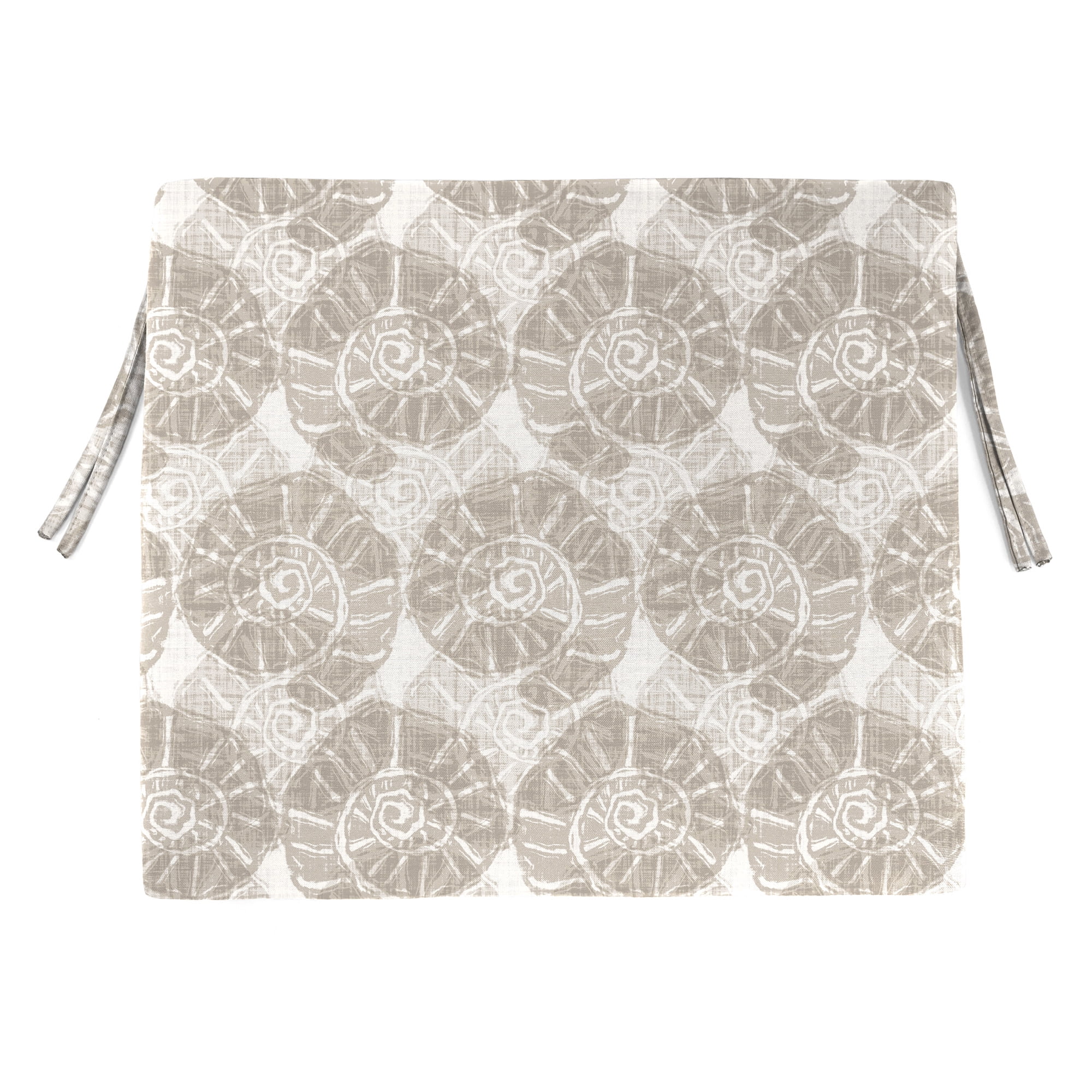 Jordan Manufacturing 17" x 19" Conchel Rum Taupe Nautical Rectangular Outdoor Chair Pad Seat Cushion with Ties (2 Pack)