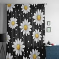 thumbnail image 5 of Botanical Daisy Semi Sheer Curtains Drapes for Living Room, Bedroom, French Doors Window 54 Inches Long, Spring Flowers Branch Stems Rod Pocket Chiffon Curtain Drapery Voile Draperies Panel, 5 of 6