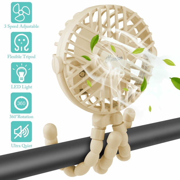 Mini ventilador personal Txlixc, ventilador de escritorio con clip giratorio de 360 de bajo ruido con 3 velocidades ajustables Txlixc Moda