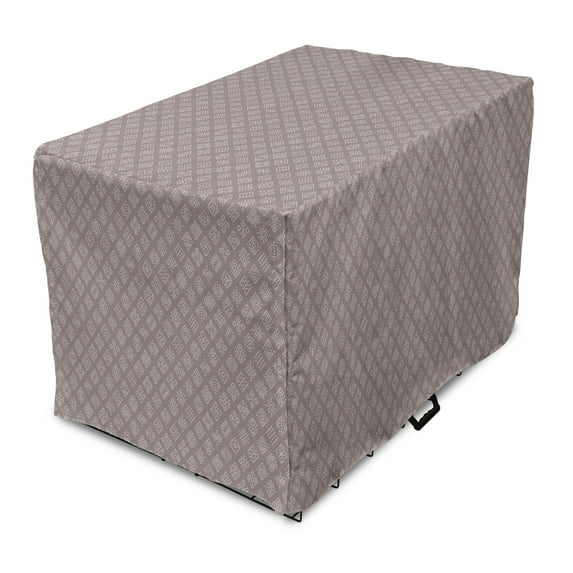 Vintage Tribal Dog Crate Cover, Simplistic Bohemian Mystic Native, Easy to Use Pet Kennel Cover Small Dogs Puppies Kittens, 7 Sizes, Mauve Taupe Tan, by Ambesonne