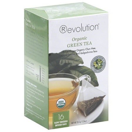 Révolution Sachets de thé vert bio, 16, nombre (pack de 6)