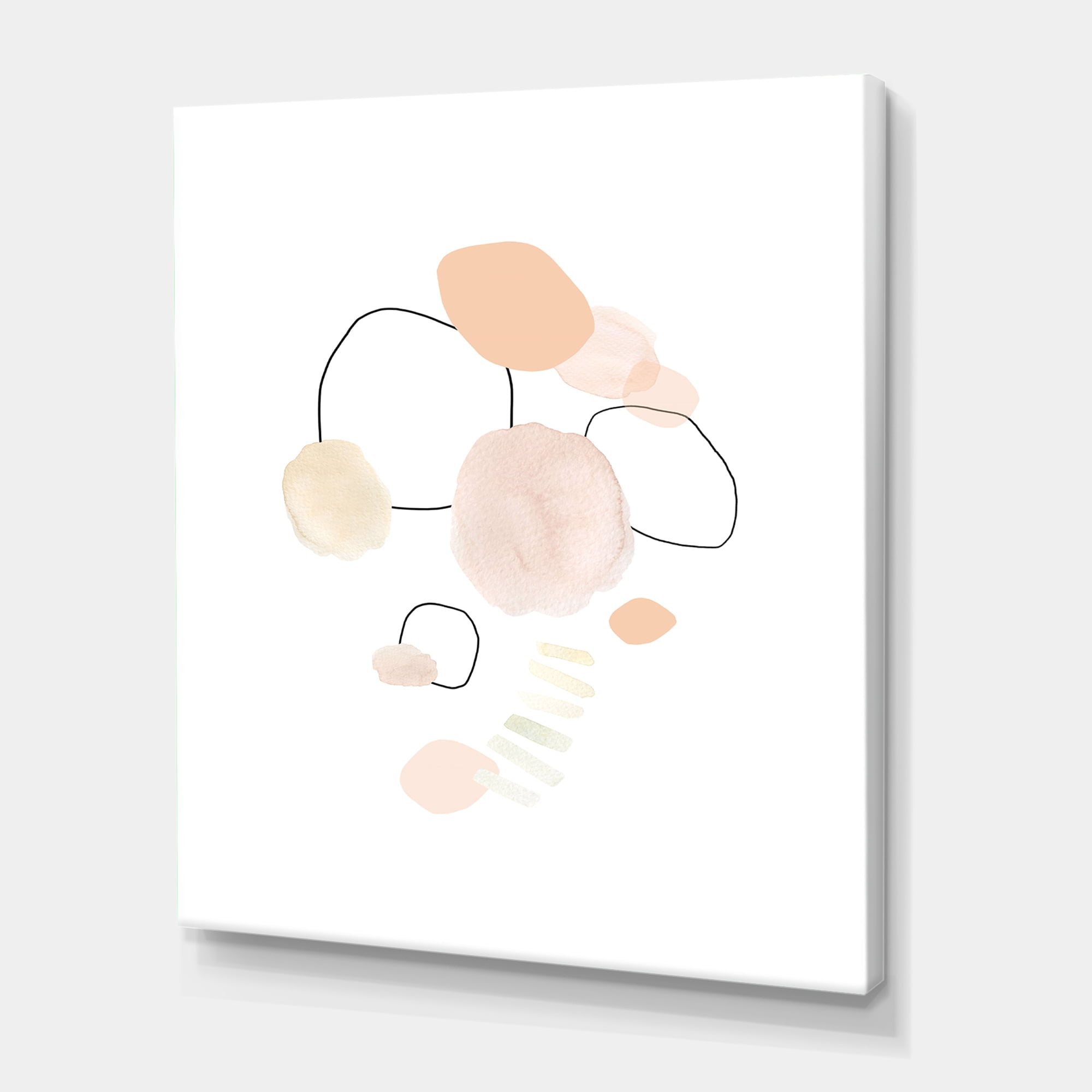 Watercolour Stains On White 16 in x 32 in Painting Canvas Art Print, by Designart