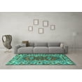 thumbnail image 3 of Ahgly Company Indoor Round Persian Turquoise Blue Traditional Area Rugs, 3' Round, 3 of 4