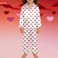 thumbnail image 2 of JAJAHO Girls Silk Satin Home Clothes 2 Piece Outfits Long Sleeve Button Down Collared Shirt And Pants Set For Kids 3-14 Years Trendy Outfit, 2 of 4