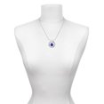 thumbnail image 3 of Delight Jewelry 12mm Crystal Rivoli - Blue Silvertone Grandmother Ring Charm Necklace, 18", 3 of 4